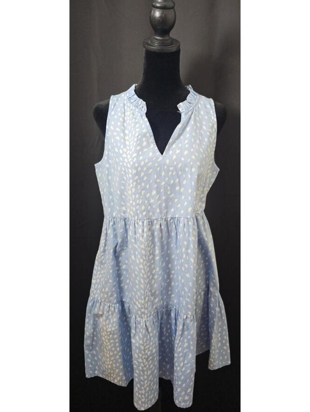 Mud Pie Dress Blue & White Womens Size M